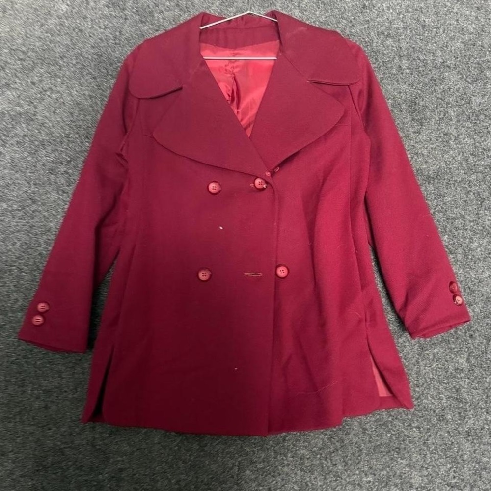 Vintage  Vogue Paris Original Burgundy Blazer Women's M Double Breasted